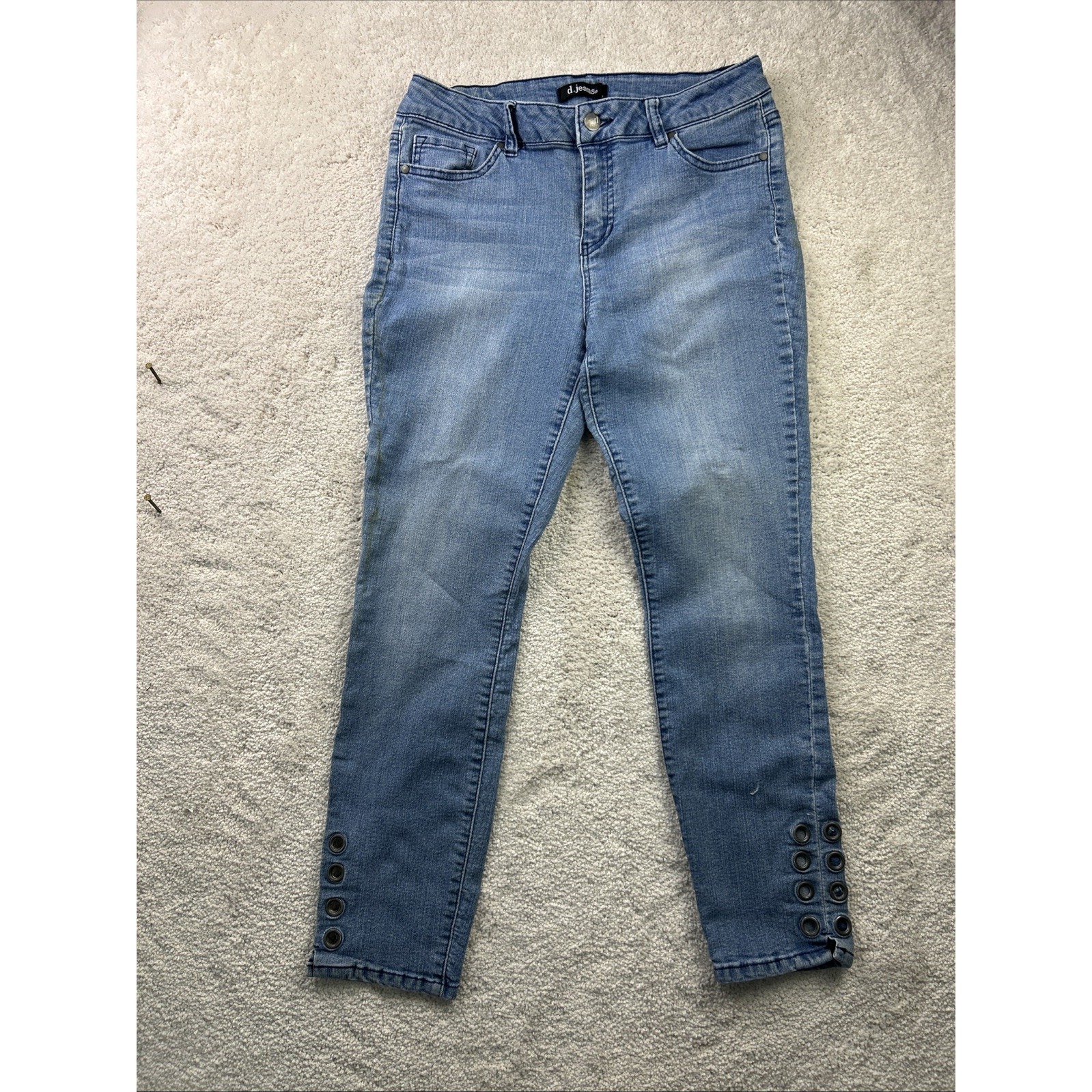 D. Jeans Women's Size 10 Blue Mid-Rise Skinny Denim Pants 26" Inseam Stretch